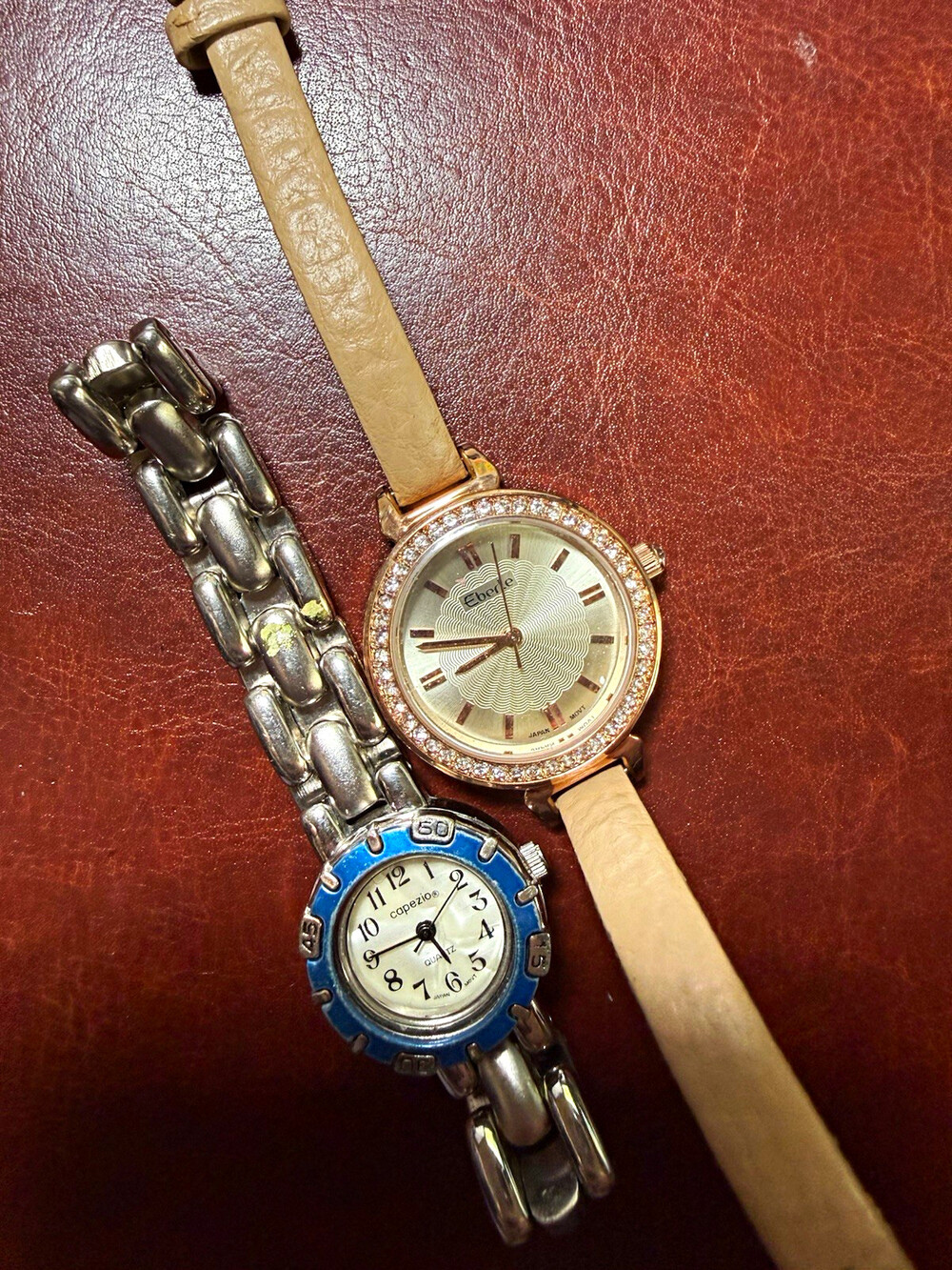 Lot of 2 Women’s Quartz Watches Eberle 4904A Capezio 202 Rhinestone Fashion